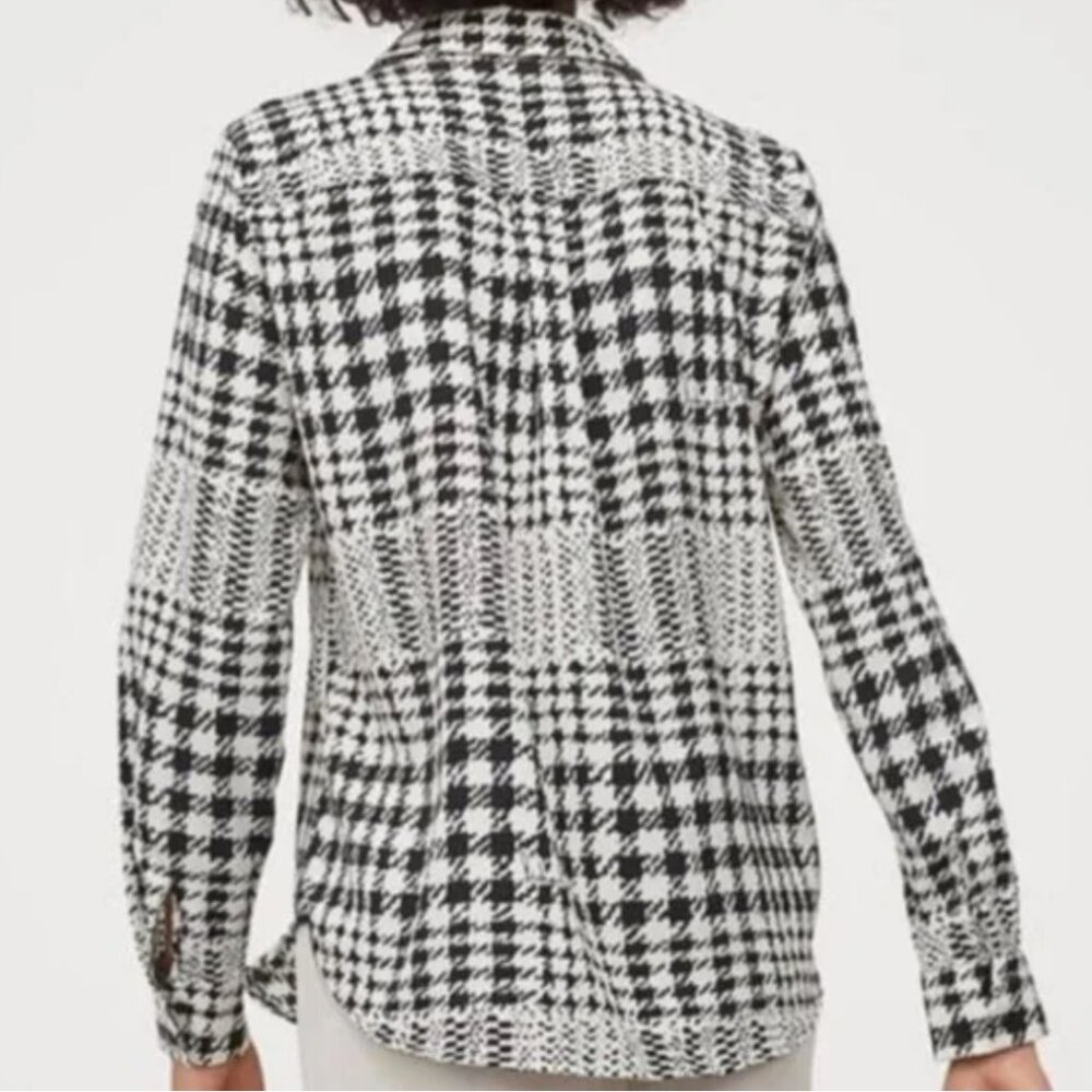 Richard Allan x H&M Patchwork Houndstooth‎ Button-Front Shirt | Size US 2 - Picture 3 of 12